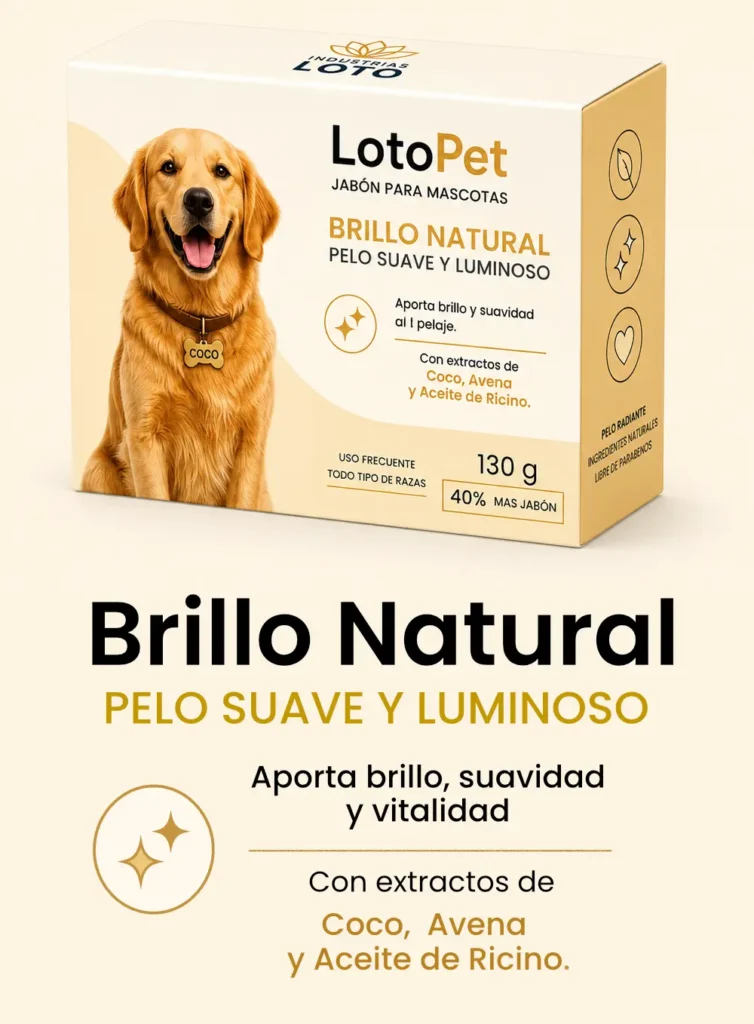 Jabón mascotas LotoPet Brillo natural Pelo suave y luminoso